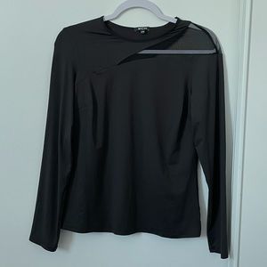 Michi Black Long Sleeve Shirt with Mesh Detailing